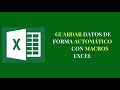 como GUARDAR DATOS con BOTONES con el grabador de MACROS en excel HD