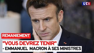 Remaniement : Emmanuel Macron s'adresse à ses ministres