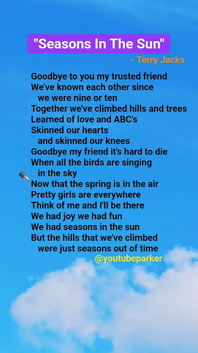 Seasons in The Sun🌞Terry Jacks🎵#lyrics #music #song