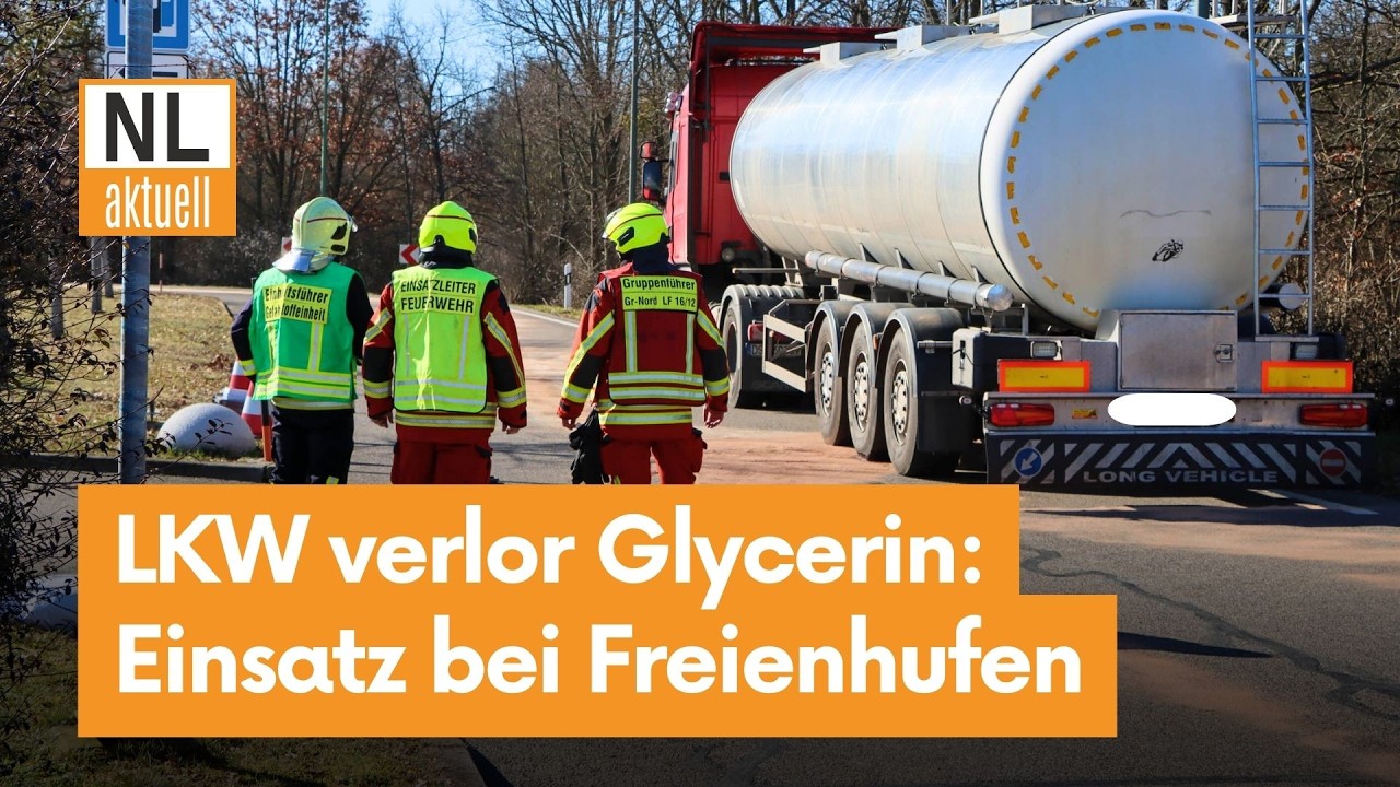 Freienhufen | Glycerin aus LKW ausgetreten, Feuerwehreinsatz auf Parkplatz „Freienhufener Eck“