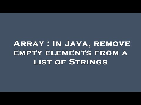 Array : In