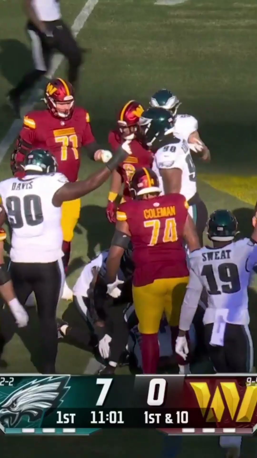 Jalen Carter FORCES THE FUMBLE, Nolan Smith recovers, THEM DAWGS! ?? Eagles vs Commanders Highlights