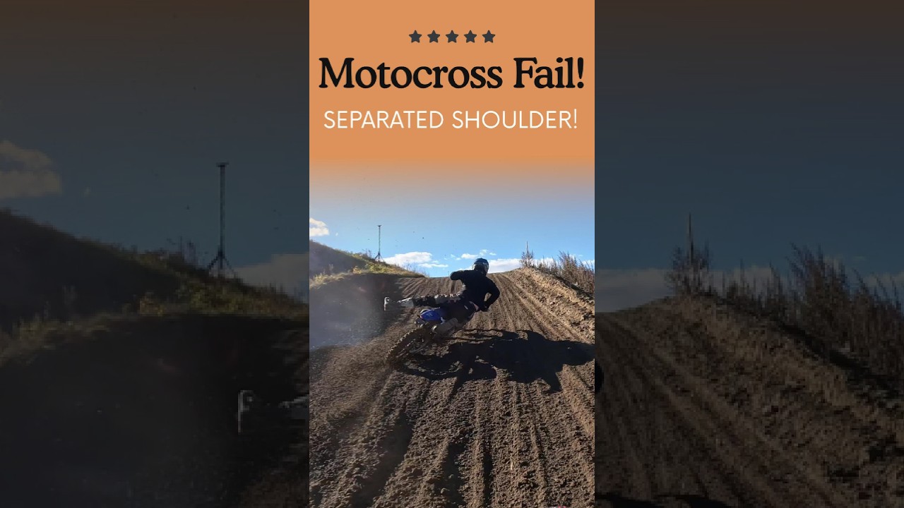 Motocross track day ends with separated shoulder...   #motocrossfail #dirtbike #motoxmed