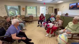 Let's Play Balloon Volleyball with our memory care residents