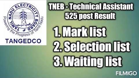 TNEB - TECHNICAL ASSISTANT EXAM LATEST RESULT