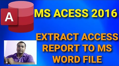 How to extract Ms Access report to ms word file