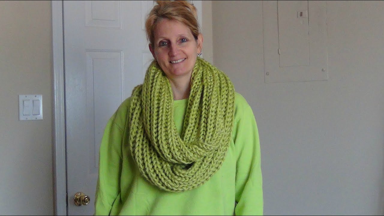 Learn Brioche Knitting making an Infinity Scarf
