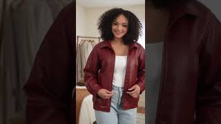 Women's PU Leather Jacket, Casual Plain Design, Zip-Up... #Shorts #carolina_tips_edit