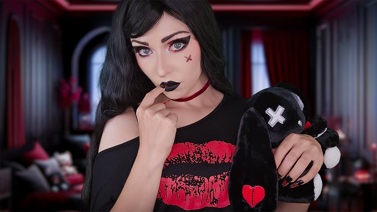 Shy Goth Girl Gives You Hugs and Kisses 🖤  Personal Attention ASMR