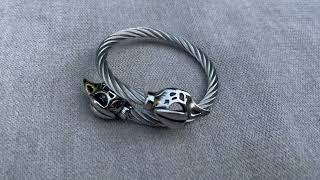 Adjustable Powerful Birds Raven Skull Twisted Minimalist Bracelet Viking Jewelry For Wholesale