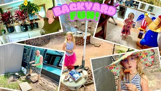 Backyard Family Day + Visiting Grandparents & Roasting Hotdogs | Family Vlog