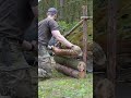 🌲Poncho Shelter mit Axt Säge und Messer im Wald bauen - Bushcraft Survival shorts