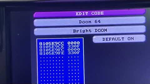 DOOM64 GameShark Brightness Codes (Original Hardware)