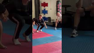Bunny walks deadly sport happy fitness gym taekwondo training girl boy fight legday ufc