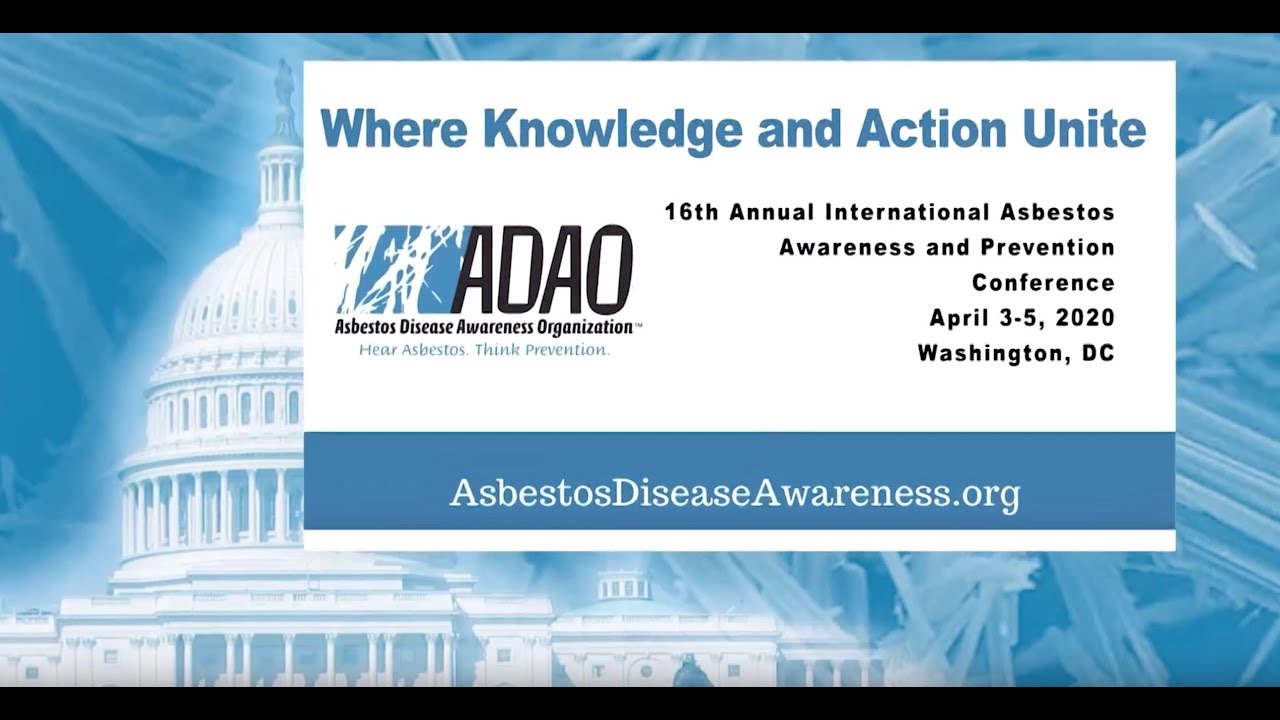 Invitation to ADAO’s 16th Asbestos Awareness and Prevention Conference on April 3-5, 2020 in DC
