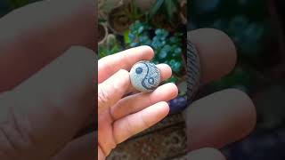 Carving On Stone, A Symbol Of Good And Evil By A Dremel