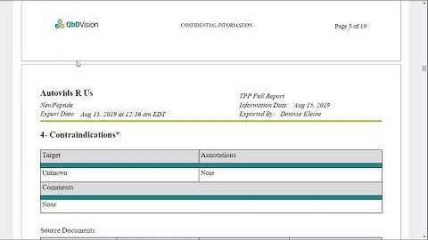 Reporting - Target Product Profile