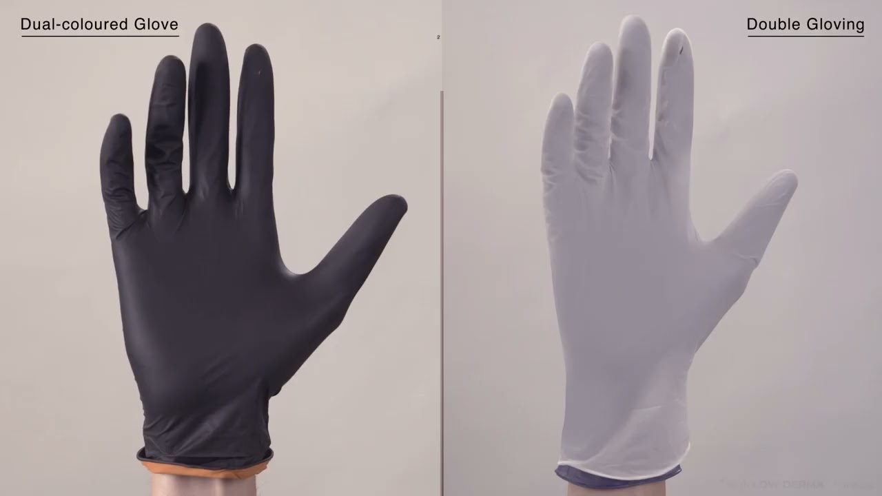 LOW DERMA - Dual-coloured Glove vs Double Gloving Safety Aspect