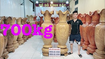LỘC BÌNH PHONG THUỶ GỖ CẨM VÀNG NGUYÊN KHỐI CAO 1m8 đk 55 - LỤC BÌNH NGUYÊN KHỐI GỖ CẨM