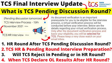 TCS Final Interview Update, Pending Discussion & HR Round Update | Preparation, Rejection? & Result!