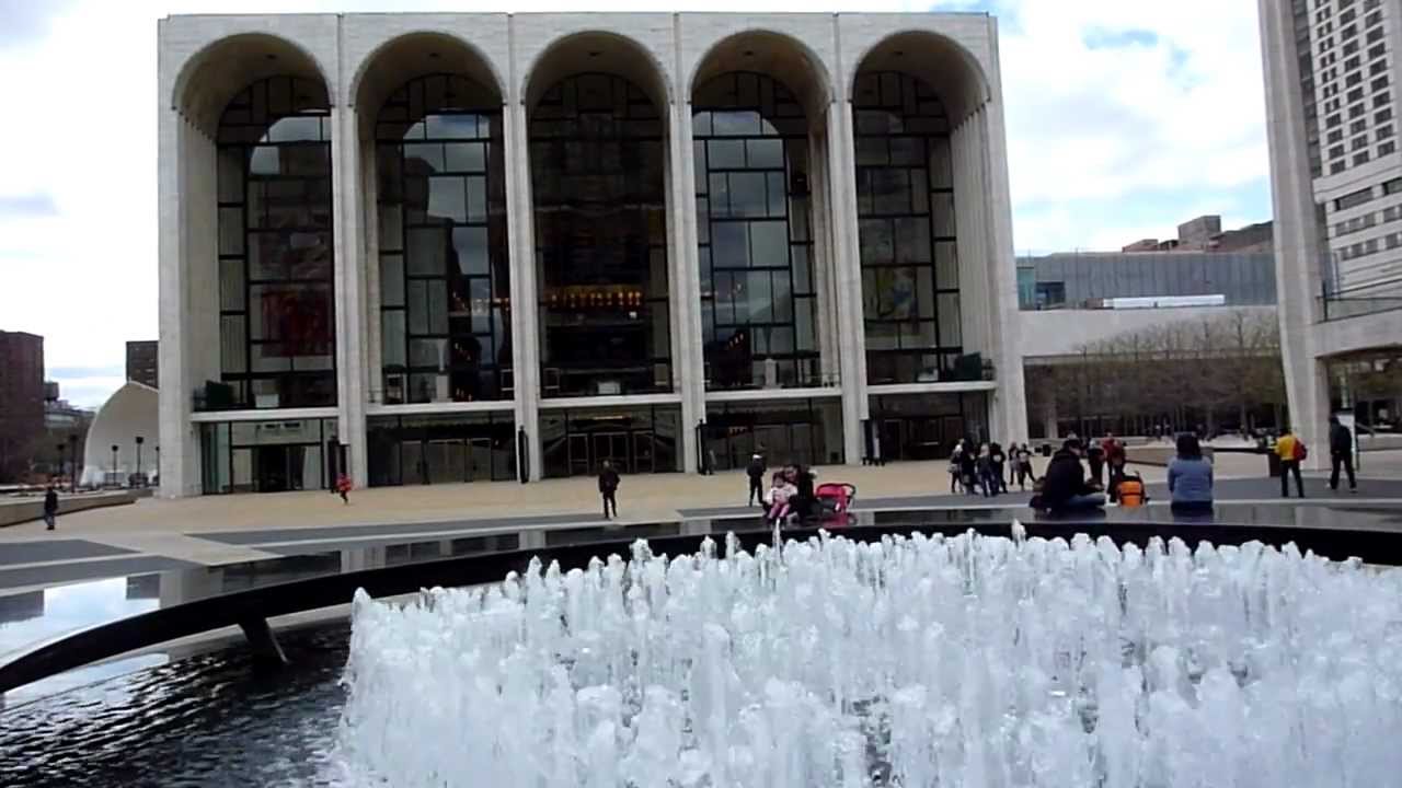 Lincoln Center Plaza and water feature / fountain, New York City March