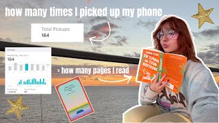 reading a page for every time i picked up my phone ( while on a cruise ) 🚢📖📱