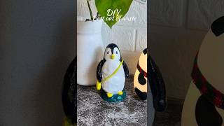 DIY Penguin From LED bulb #artshorts #shortsviral #diycrafts #craft #acrylicpainting #handmade