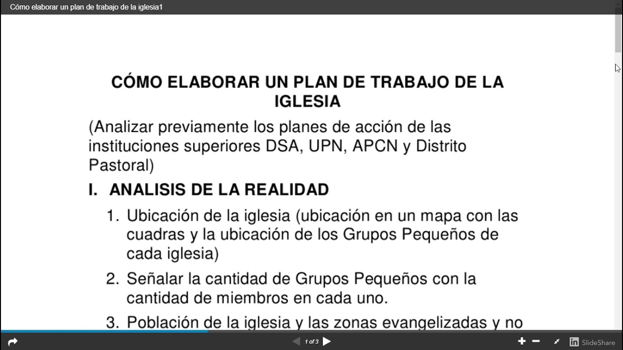 Cómo elaborar un plan de trabajo de la Iglesia Eduardo Bailón - YouTube