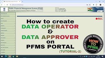 How to create Data Operator or Data Approver in PFMS Portal