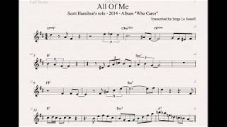 Scott Hamilton plays: All of Me - Solo Transcription -2014