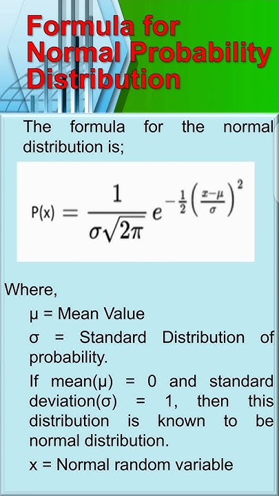 B. Statistics/ Formula for Normal Probability Distribution - YouTube