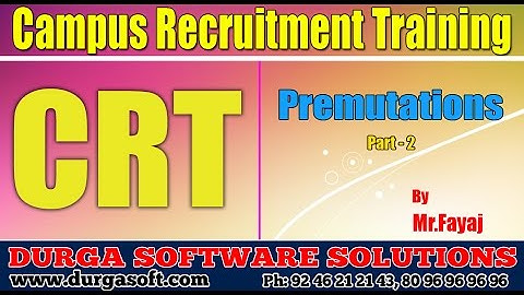 Campus Recruitment Training (CRT) ||Permutations Part-2