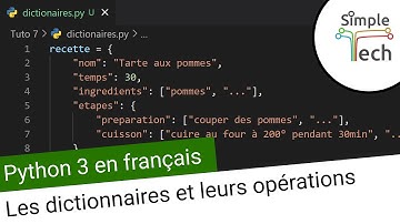 Apprendre Python 3 - 7. Les dictionnaires et leurs opérations