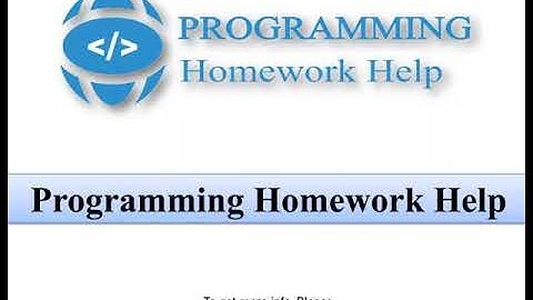 Programming Homework Help