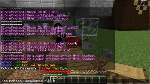 Minecraft Plugin Spotlight! How To Use Core Protect From Bukkit!