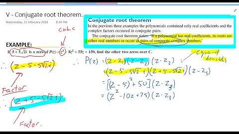 Factorising over C using the conjugate root theorem