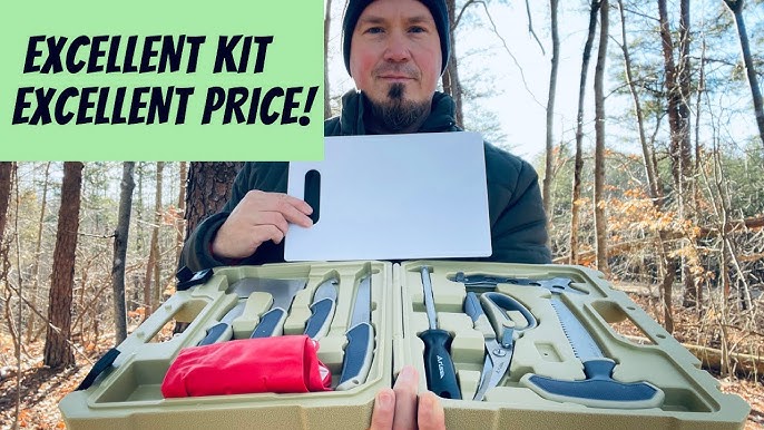  KNINE OUTDOORS Hunting Deer Knife Set Field Dressing Kit  Portable Butcher Game Processor Set, 12 Pieces : Sports & Outdoors