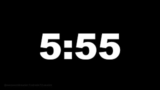 5 minutes 55 seconds [355 secs] clock timer countdown || Alarm Focus