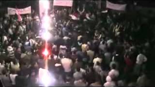 21 10 Al Hoole, Homs أوغاريت   الحولة حمص , مظاهرة ليلية تطالب بالحرية و إسقاط النظام و تبارك للشعب الليلي مقتل القذافي