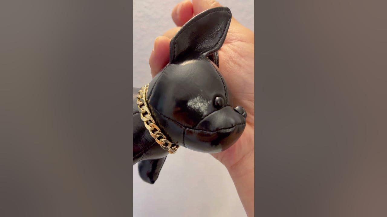 Lv French Bulldog Pu Leather Keychain/ Bag Charm