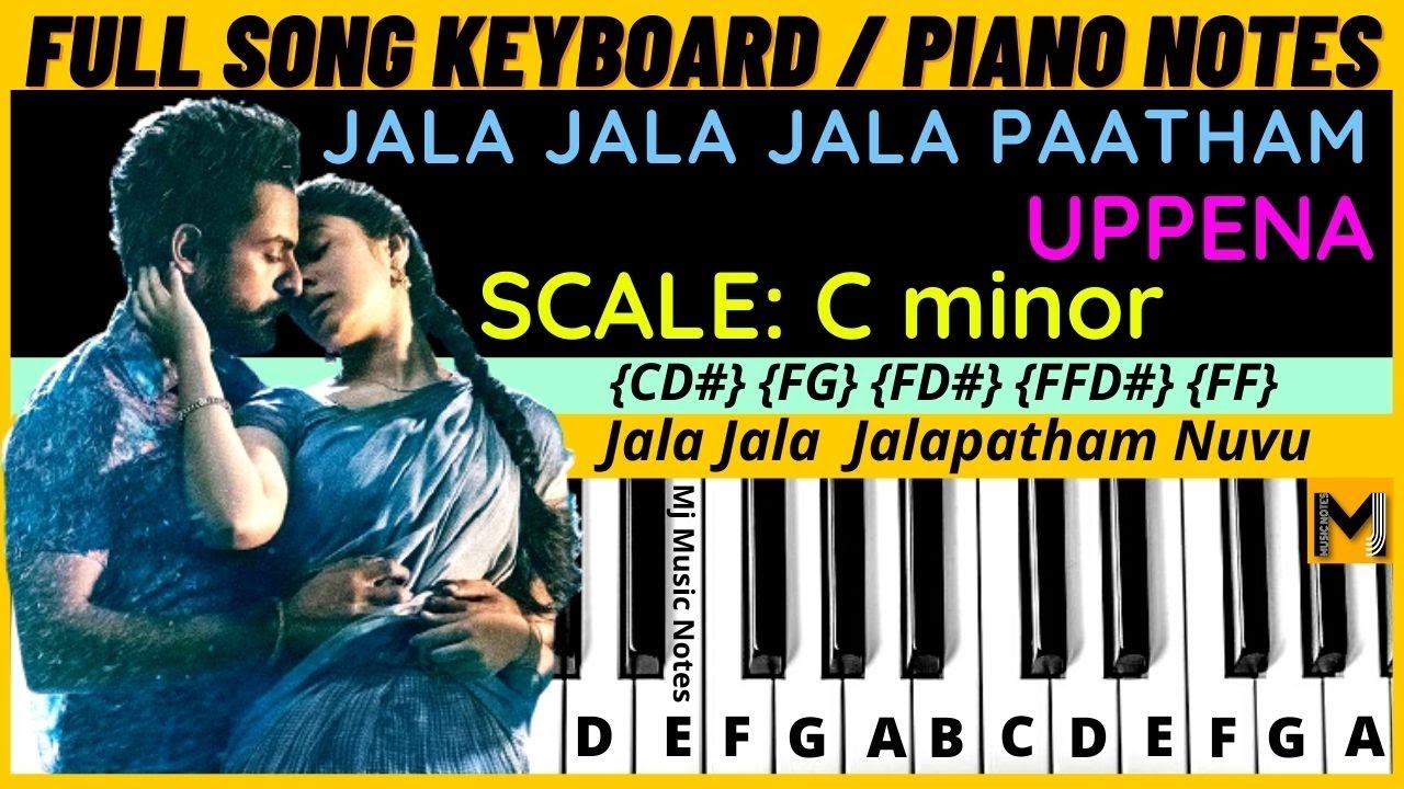 Uppena Jala Jala Jalapaatham Piano notes keyboard notes Full Song