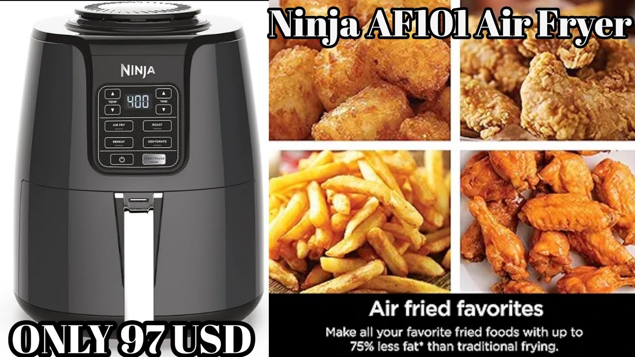  Ninja AF101 Air Fryer that Crisps, Roasts, Reheats, &  Dehydrates, for Quick, Easy Meals, 4 Quart Capacity, & High Gloss Finish,  Grey : Home & Kitchen