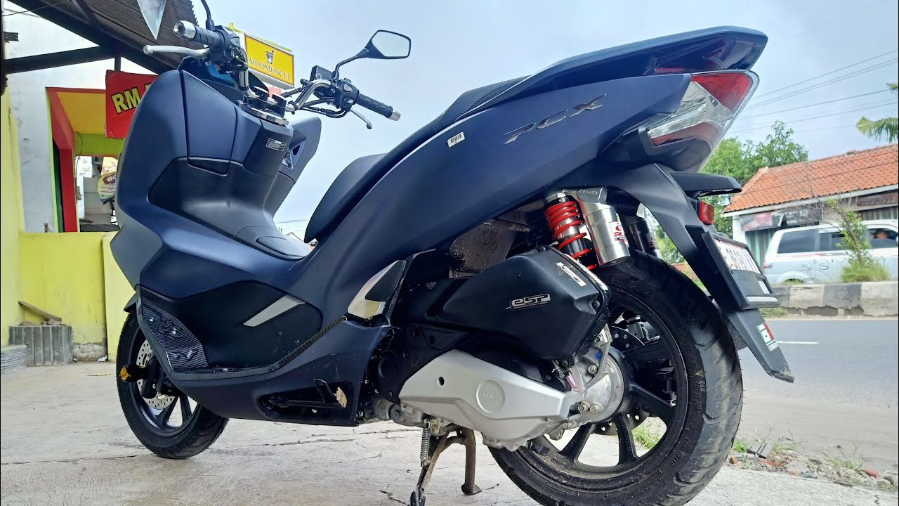  MODIFIKASI  HONDA PCX  WARNA MATTE BLUE BARU TURUN BOSKU 