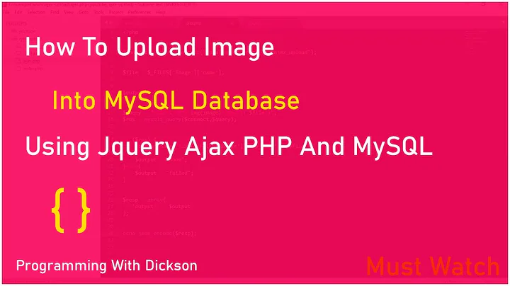 How to upload Image, file using jQuery AJAX PHP And MySQL