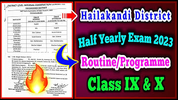Class 10 Half Yearly Exam 2023-24 Routine / Programme | SEBA Half Yearly Exam | Hailakandi District