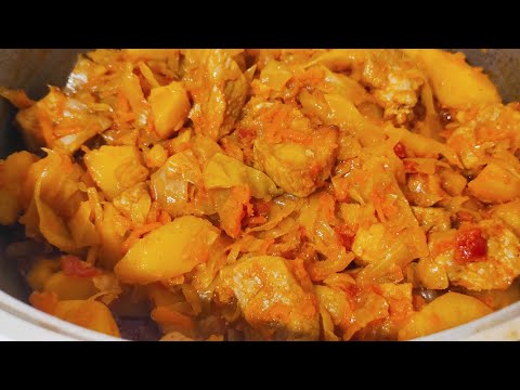 тушёная капуста с картошкой и мясом ! Самый вкусный рецепт приготовления