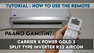 CARRIER X POWER GOLD 3 REMOTE CONTROL FUNCTIONS TUTORIAL INVERTER AIRCON #BanlagTutorials