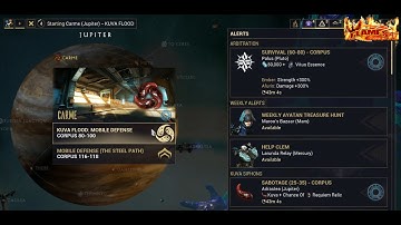 Warframe Kuva Flood Siphon Carme (Jupiter) Mission Mobile Defense level 80-100