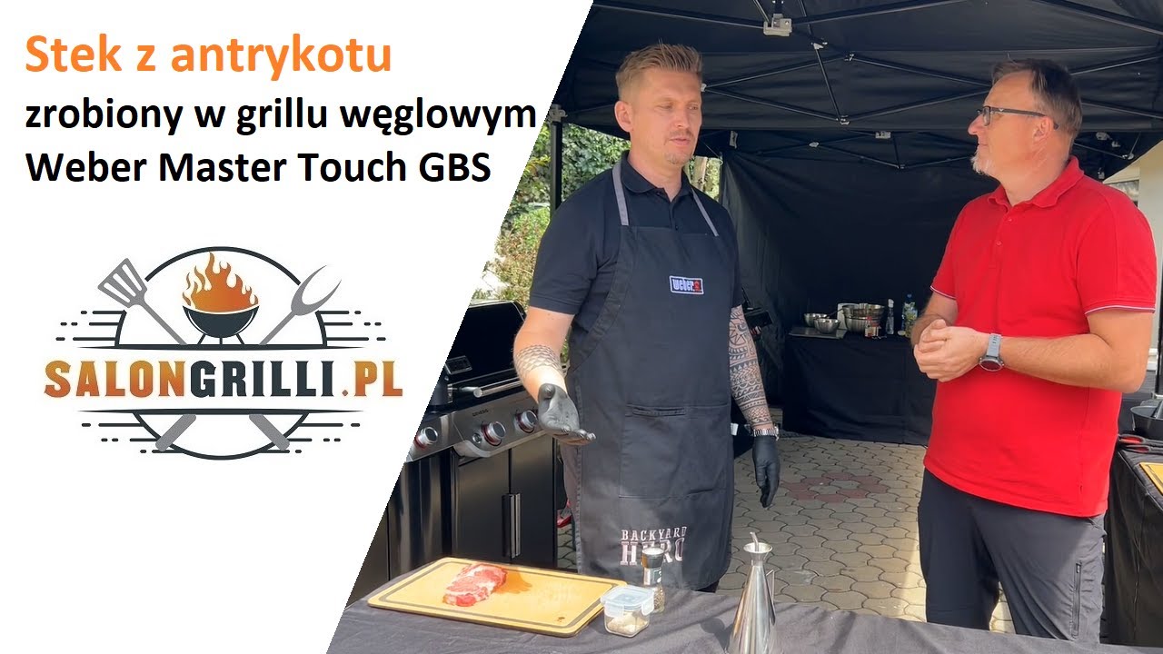 Stek z grilla węglowego Weber zrobiony przez Grill Mastera Tomasza Królikowskiego SalonGrilli.pl