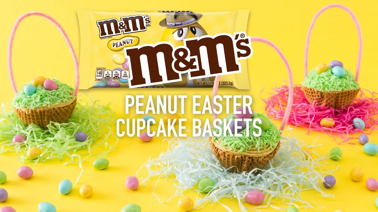 M&M’S Peanut Easter Cupcake Baskets